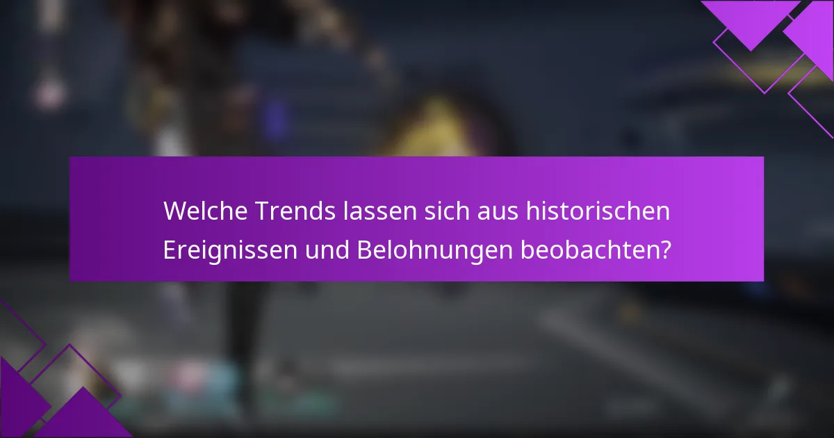 Welche Trends lassen sich aus historischen Ereignissen und Belohnungen beobachten?