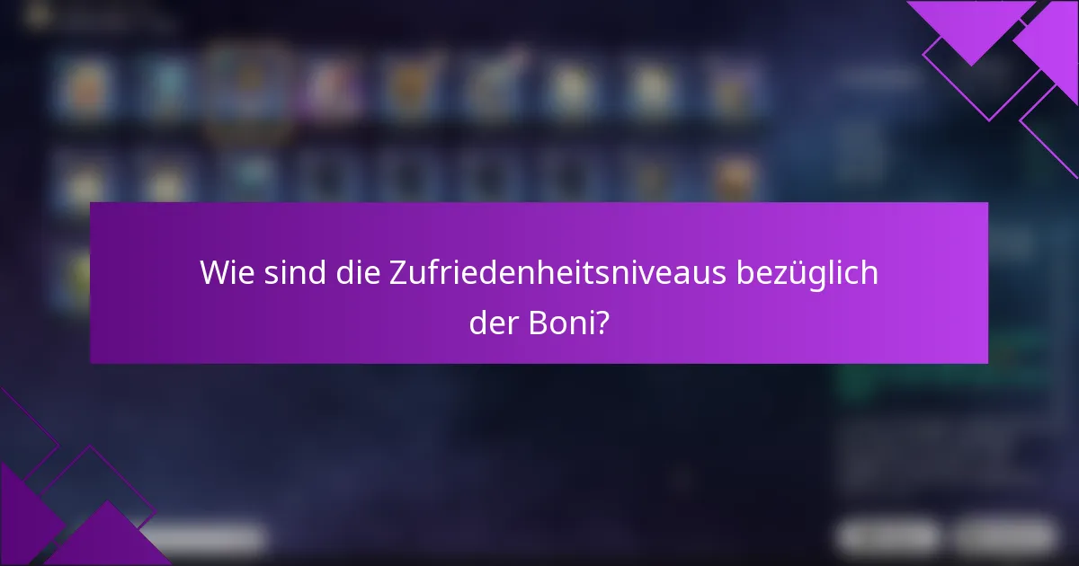 Wie sind die Zufriedenheitsniveaus bezüglich der Boni?